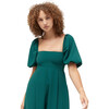 Women's The Matilda Crepe Short Puff Sleeve Dress, Botanical Garden - Dresses - 5