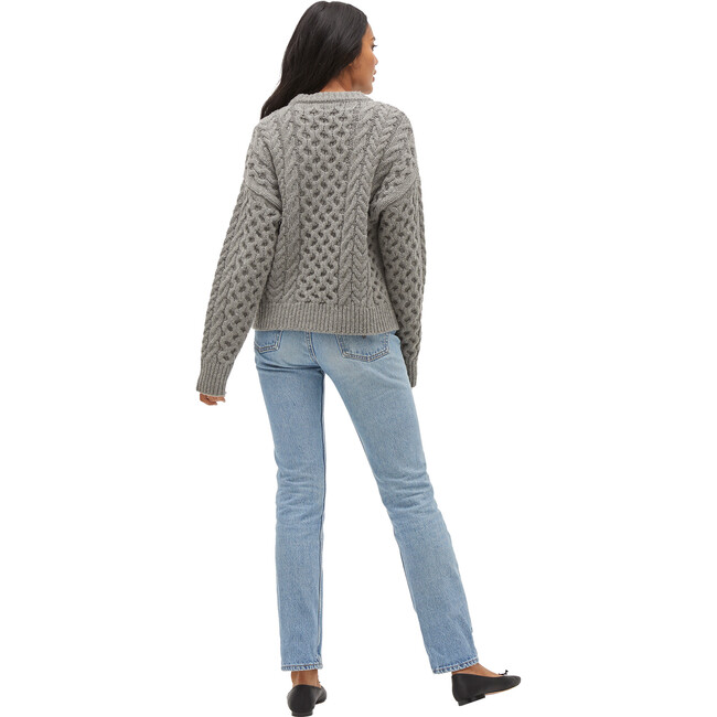 Women's The Kennedy Knit Ribbed NEck Sweater, HeaWomen's Ther Grey - Sweaters - 3