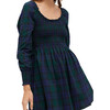 Women's The Norah Nap Tartan Long Cuffed Sleeve Smock Dress, Blackwatch - Dresses - 5