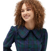 Women's The Hazel Tartan Peter Pan Collar Buttoned Mini Dress, Blackwatch - Dresses - 5