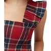 Women's The Ellie Nap Tartan Ruffle Sleeve Tiered Smock Dress, Red - Dresses - 6