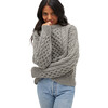 Women's The Kennedy Knit Ribbed NEck Sweater, HeaWomen's Ther Grey - Sweaters - 4