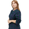 Women's The Hazel Tartan Peter Pan Collar Buttoned Mini Dress, Blackwatch - Dresses - 7