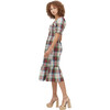 Women's The Louisa Nap Tartan Short Puff Sleeve Smock Dress, Ivory - Dresses - 7