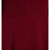 Women's The Persephone Ribbed High Neck Long Cuffed Sleeve Dress, Dark Cherry - Dresses - 8