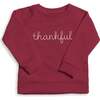 The Organic Embroidered Pullover Sweatshirt, Cranberry Thankful - Sweatshirts - 1 - thumbnail