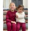 The Organic Embroidered Pullover Sweatshirt, Cranberry Thankful - Sweatshirts - 2