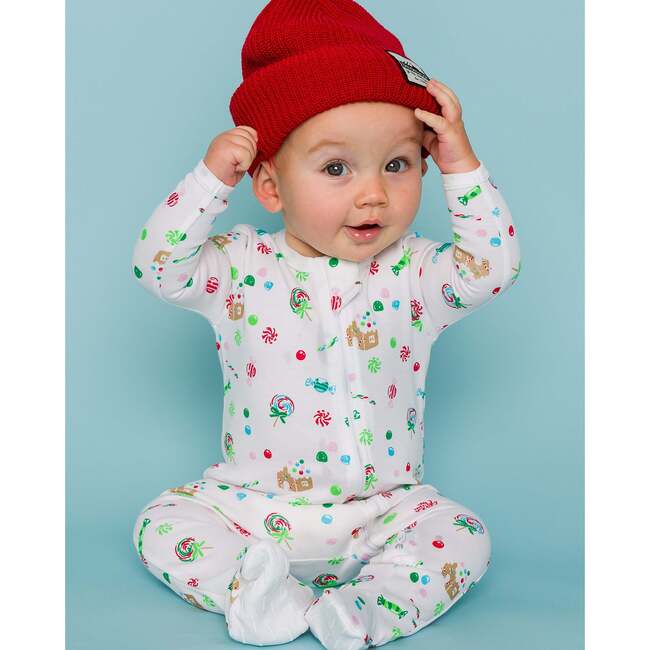 The Organic Zipper Footie, Candy Cottage - Footie Pajamas - 2