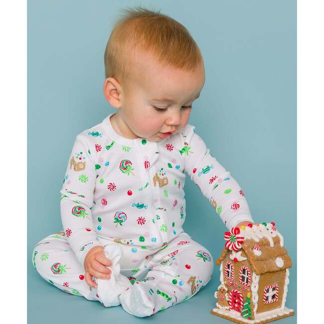 The Organic Zipper Footie, Candy Cottage - Footie Pajamas - 3