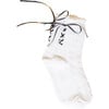 Paulina Knit Tie-Ribbon Sock, White & Black - Socks - 1 - thumbnail