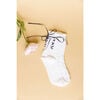 Paulina Knit Tie-Ribbon Sock, White & Black - Socks - 2