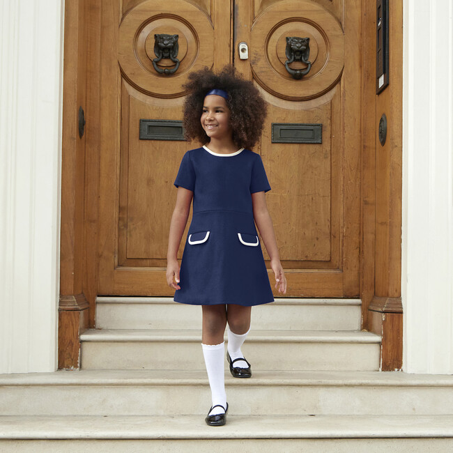 Kensington Girls Dress, Nautical Blue - Dresses - 2