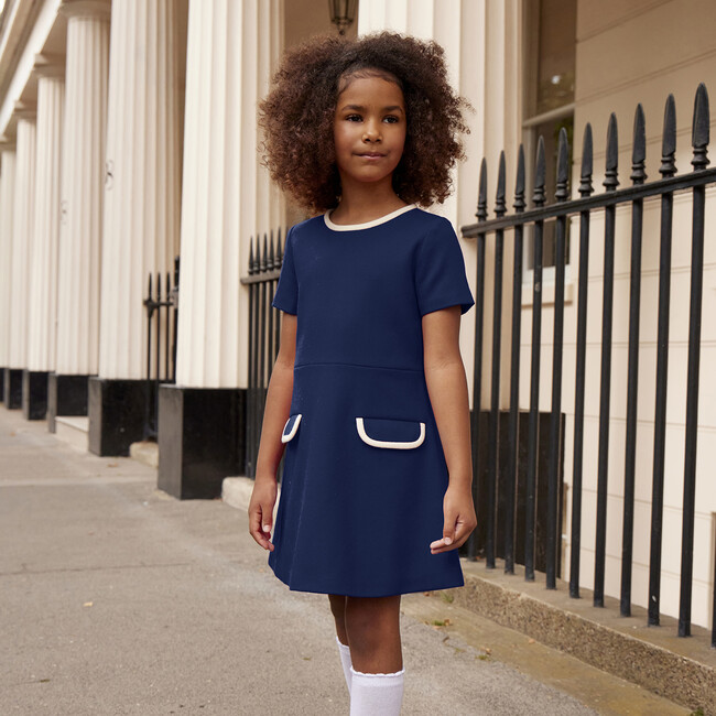 Kensington Girls Dress, Nautical Blue - Dresses - 5