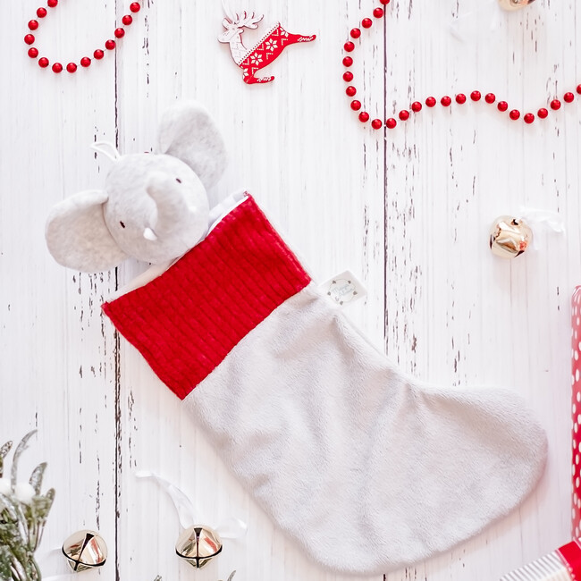 Holiday Alvin The Elephant Stocking, Red - Stockings - 4