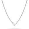 Women's Round Bezel Set Lab Grown Diamond Silver Necklace - Necklaces - 1 - thumbnail
