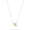 Women's Tiny Pavé Heart & Arrow 14K Yellow Gold Necklace - Necklaces - 1 - thumbnail