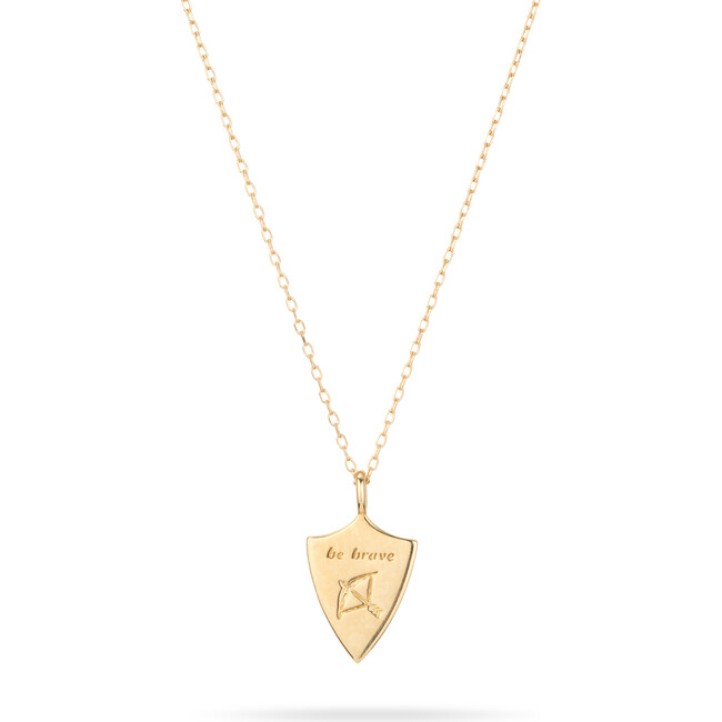 Women's Pavé Shield 14K Yellow Gold Necklace - Necklaces - 2