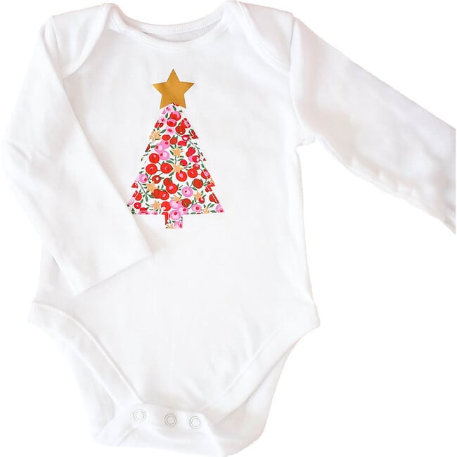 Liberty of London Christmas Tree Baby Bodysuit, Wiltshire Star - Bodysuits - 1