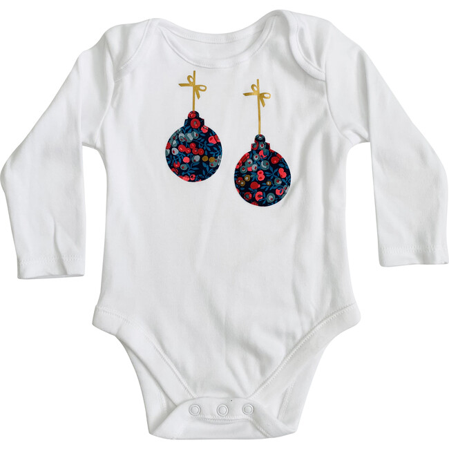 Liberty of London Christmas Baubles Baby Bodysuit, Wiltshire Navy
