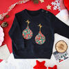 Liberty of London Christmas Baubles Children's Jumper, Navy - Sweatshirts - 2