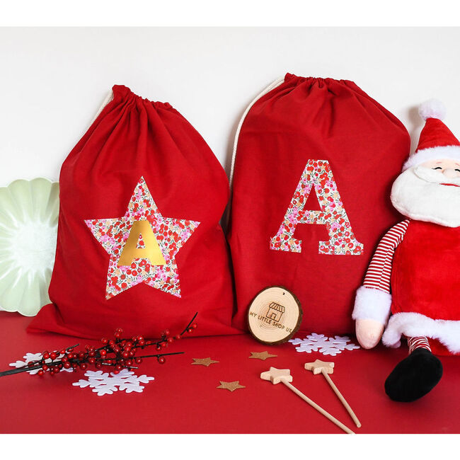 Liberty of London Christmas Personalised Gift Sack, Red - Stockings - 3