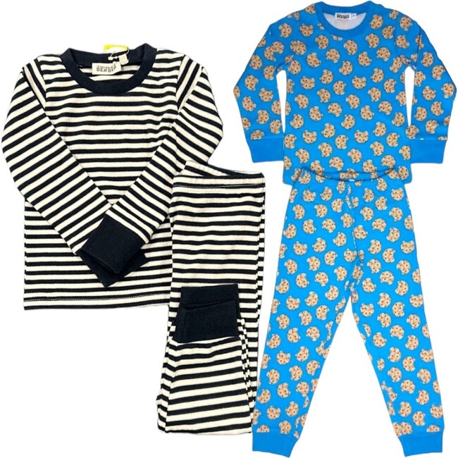 2-Pack Pajamas, Navy Stripes/Cookies