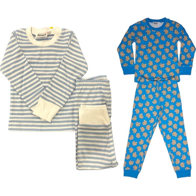 2-Pack Pajamas, Blue Stripes/Cookies