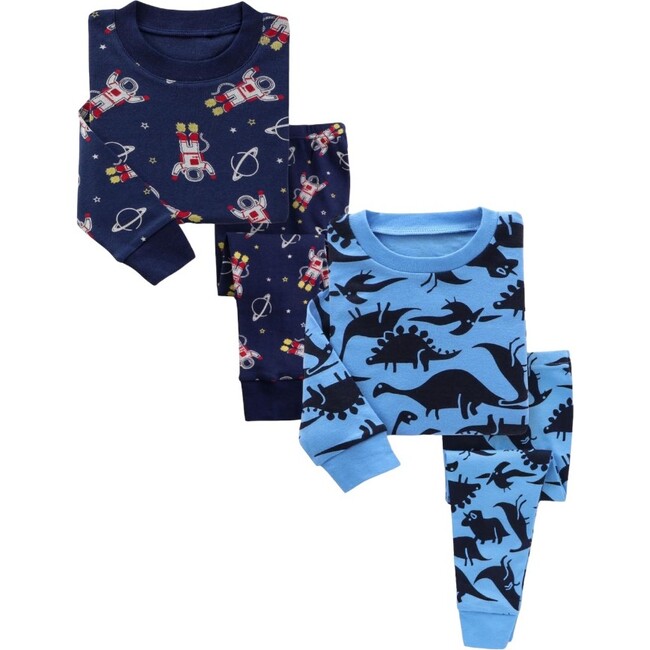 2-Pack Pajamas, Astronauts/Dark Dinosaurs