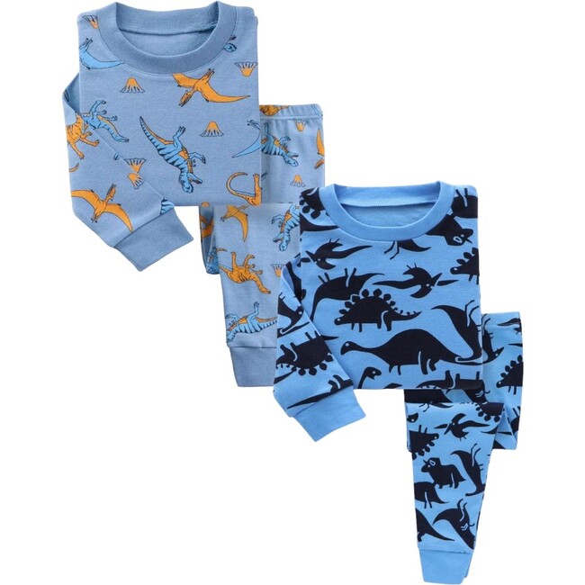 2-Pack Pajamas, Blue Dinosaurs/Dark Dinosaurs