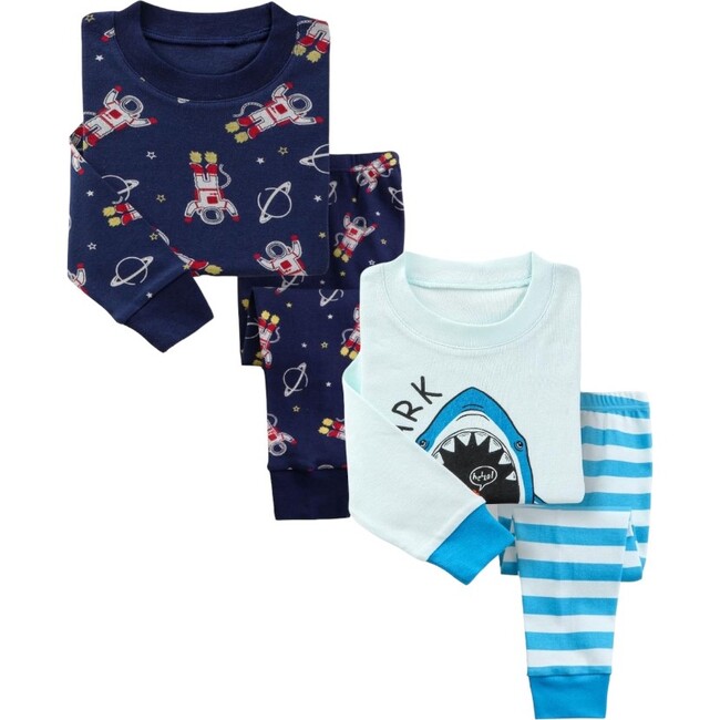 2-Pack Pajamas, Astronauts/Sharks