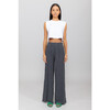 Women's Lauren Wide Leg Pleated Pocket Pant, Charcoal - Pants - 2