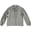 Fiocco Girl's Blouse, Grey - Blouses - 1 - thumbnail