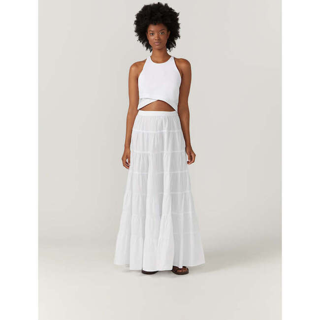 Women's Syd Tiered Maxi Skirt, White - Skirts - 3