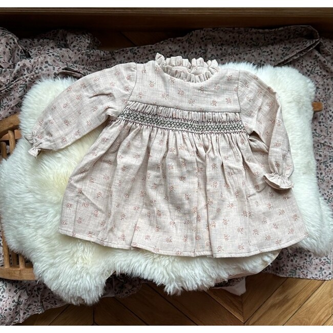 Flora Girl Dress, Cream - Dresses - 2