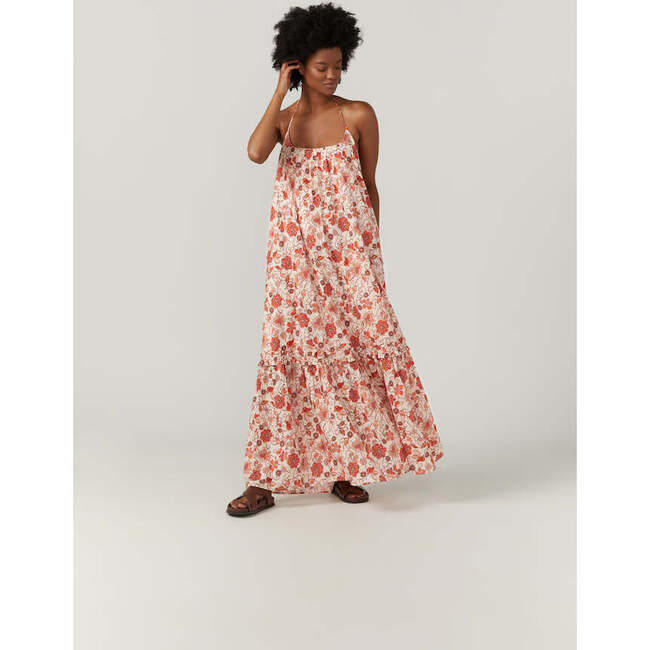 Women's Isobel Wide Tie Back Strap Neck Maxi Dress, Island Bloom - Dresses - 4