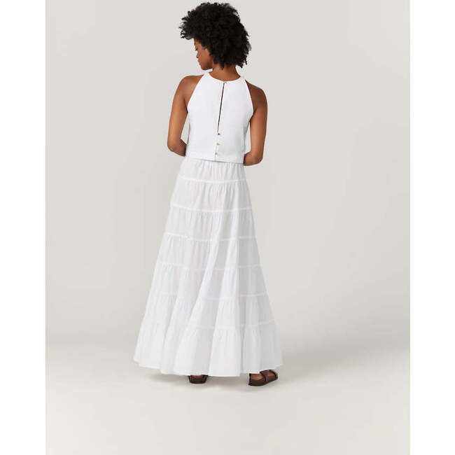 Women's Syd Tiered Maxi Skirt, White - Skirts - 2