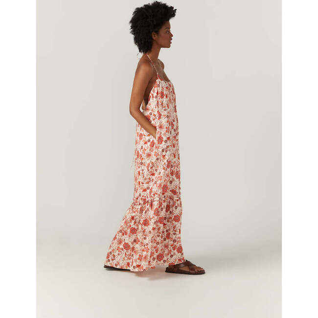 Women's Isobel Wide Tie Back Strap Neck Maxi Dress, Island Bloom - Dresses - 2