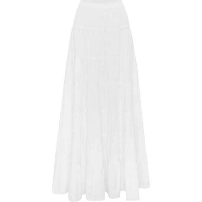 Women's Syd Tiered Maxi Skirt, White