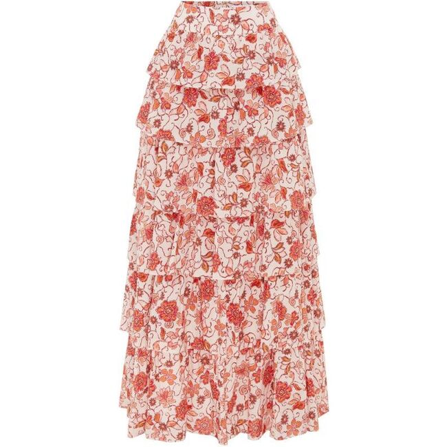 Women's Lou Floral Print 6-Tiered Maxi Skirt, Island Bloom