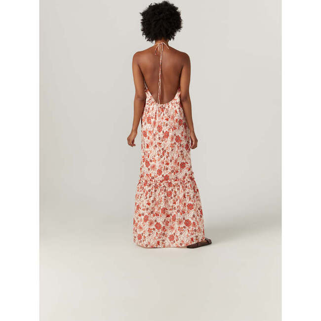 Women's Isobel Wide Tie Back Strap Neck Maxi Dress, Island Bloom - Dresses - 3