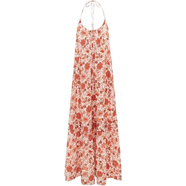 Women's Isobel Wide Tie Back Strap Neck Maxi Dress, Island Bloom
