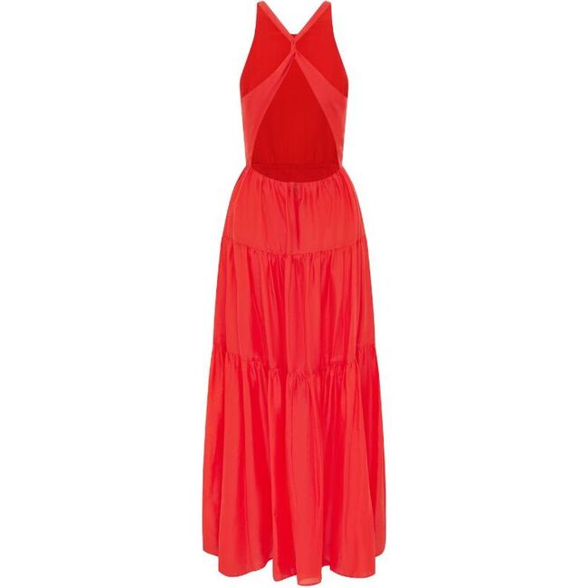 Women's Emmeline Sleeveless Wide Twisted Back Tired Maxi Dress, Candy Apple - Dresses - 4