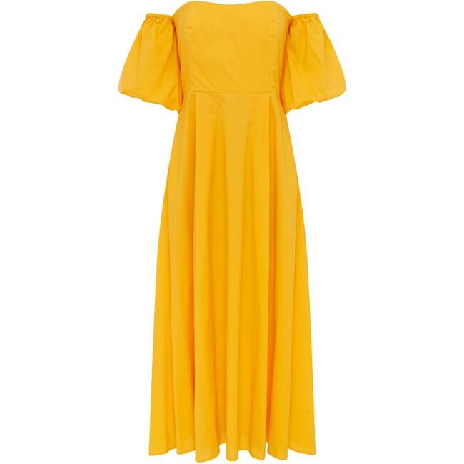 Women's Ziggy Off-Shoulder Short Puff Cuffed Sleeve Dress, Sunflower