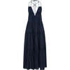 Women's Lolita Deep V-Neck Cross Tie Back Strap Maxi Dress, Hot Pink - Dresses - 1 - thumbnail