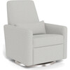 Motorized Grano Glider Recliner, Fog Grey with Brushed Steel Swivel Base - Nursery Chairs - 1 - thumbnail