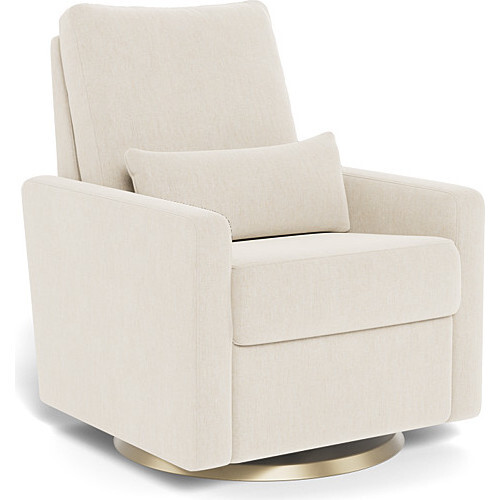 Motorized Matera Glider Recliner, Dune with Gold Swivel Base