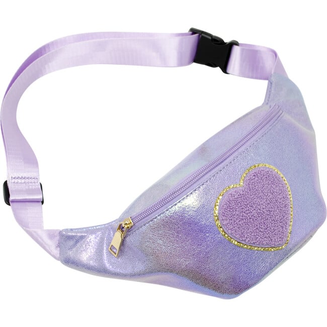 Shiny Heart Patch Sling Bag, Purple - Bags - 2