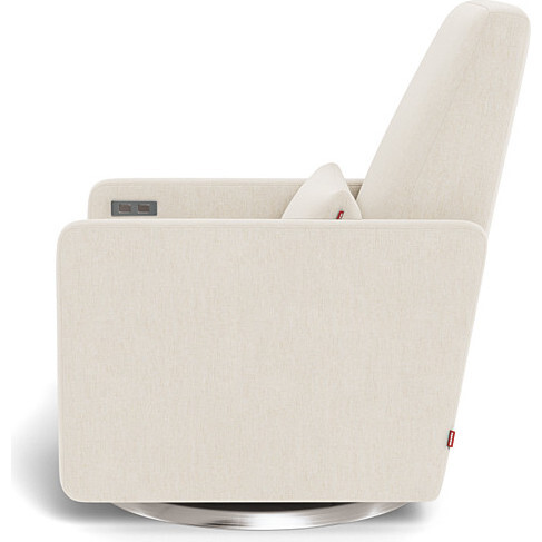 Motorized Grano Glider Recliner, Dune with Brushed Steel Swivel Base - Nursery Chairs - 3