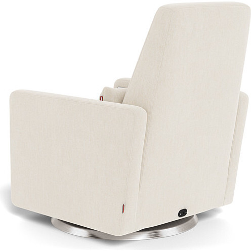 Motorized Grano Glider Recliner, Dune with Brushed Steel Swivel Base - Nursery Chairs - 4