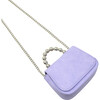 Tiny Metal Pearl Handle Handbag, Purple - Bags - 4
